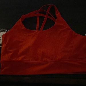 Red cheetah print sports bra